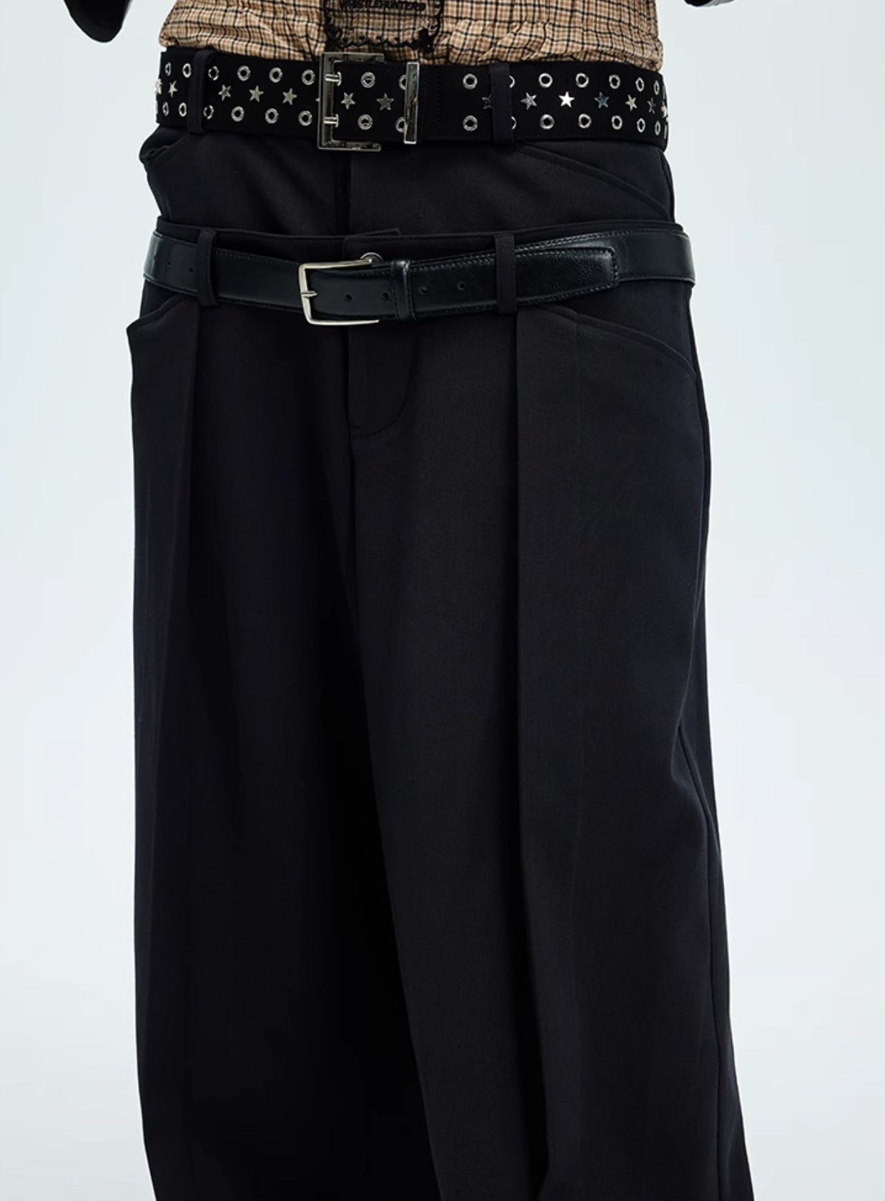 DRAPED LAYERED WAIST TROUSERS