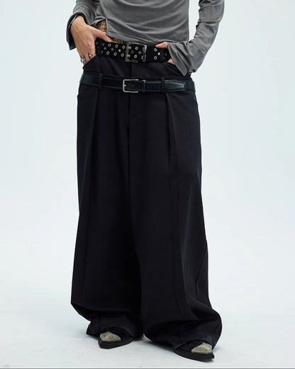 DRAPED LAYERED WAIST TROUSERS