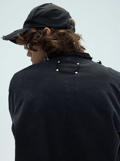 CHAIN DETAIL SHORT PADDED JACKET