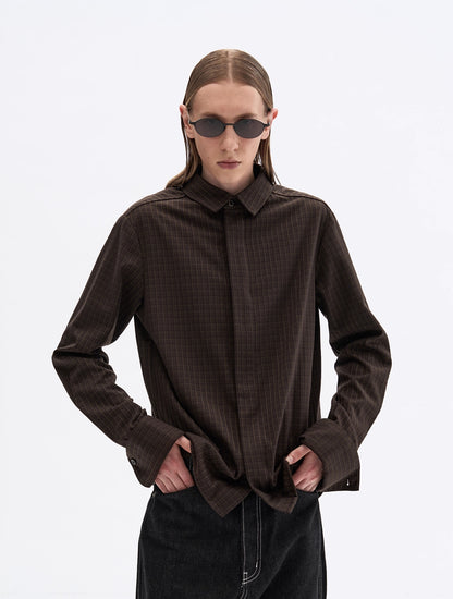 TAILORED BARLEY PATTERN SILK SHIRT