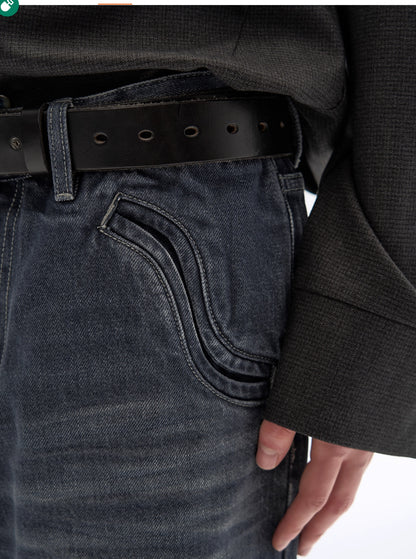 FOG BLUE CHAIN WASHED DENIM