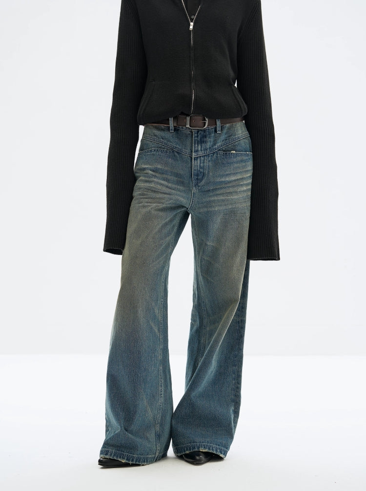 NOSTALGIC BLUE WARP ROLL JEANS