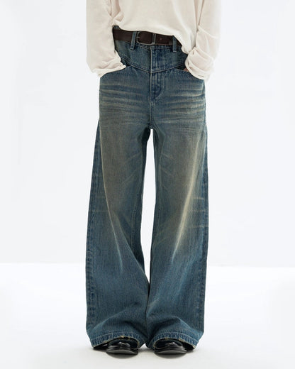 NOSTALGIC BLUE WARP ROLL JEANS