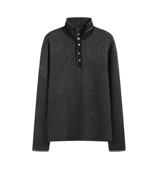 PULLOVER STAND COLLAR SWEATER