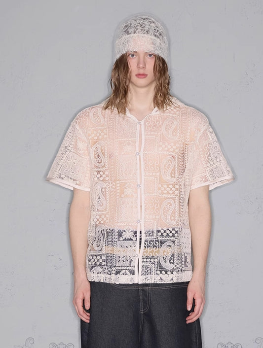 JACQUARD HOODED SUMMER SHIRT