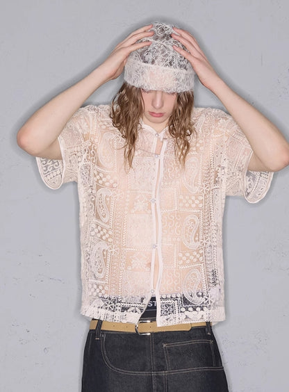JACQUARD HOODED SUMMER SHIRT