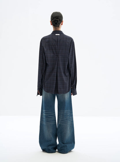 RUM BLUE PLAID BACK SHIRT