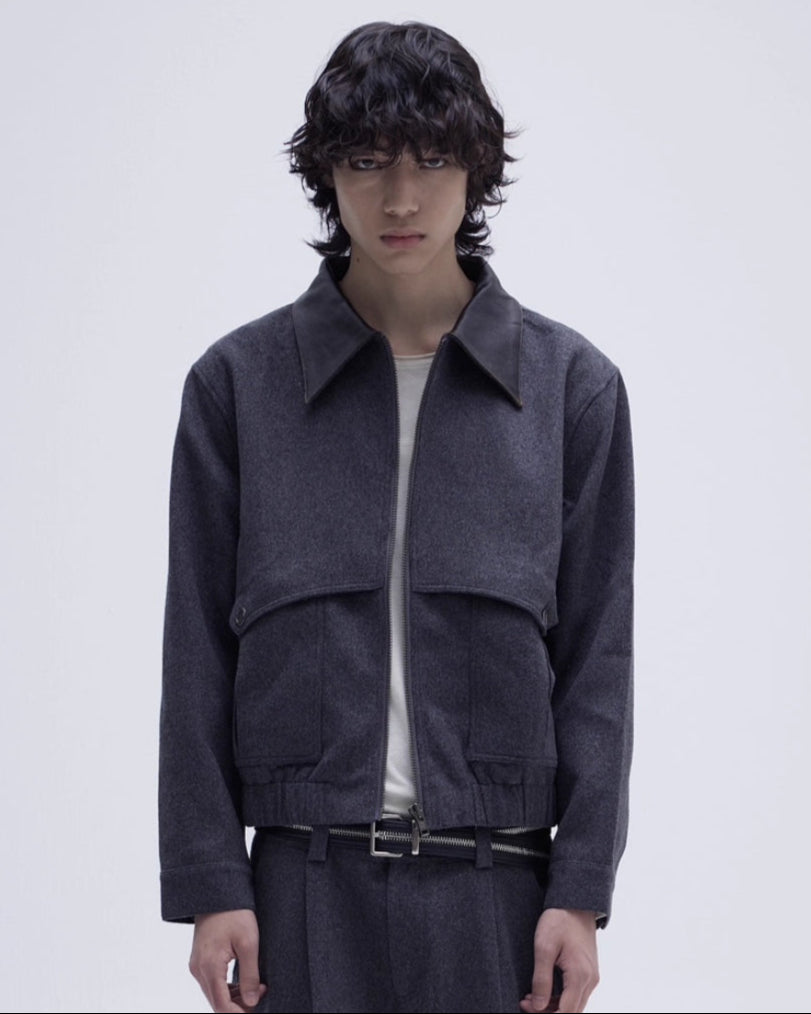 PATCHWORK WOOLEN SHORT JACKET