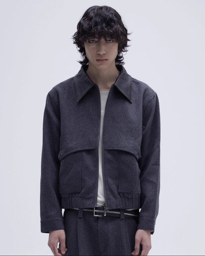 PATCHWORK WOOLEN SHORT JACKET