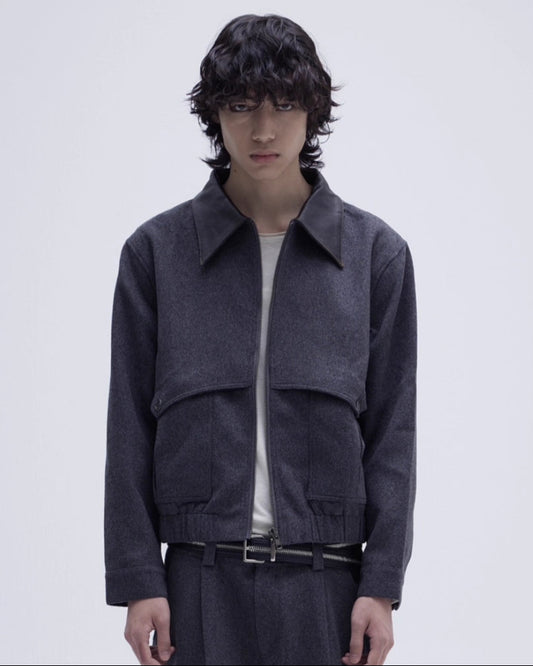 PATCHWORK WOOLEN SHORT JACKET