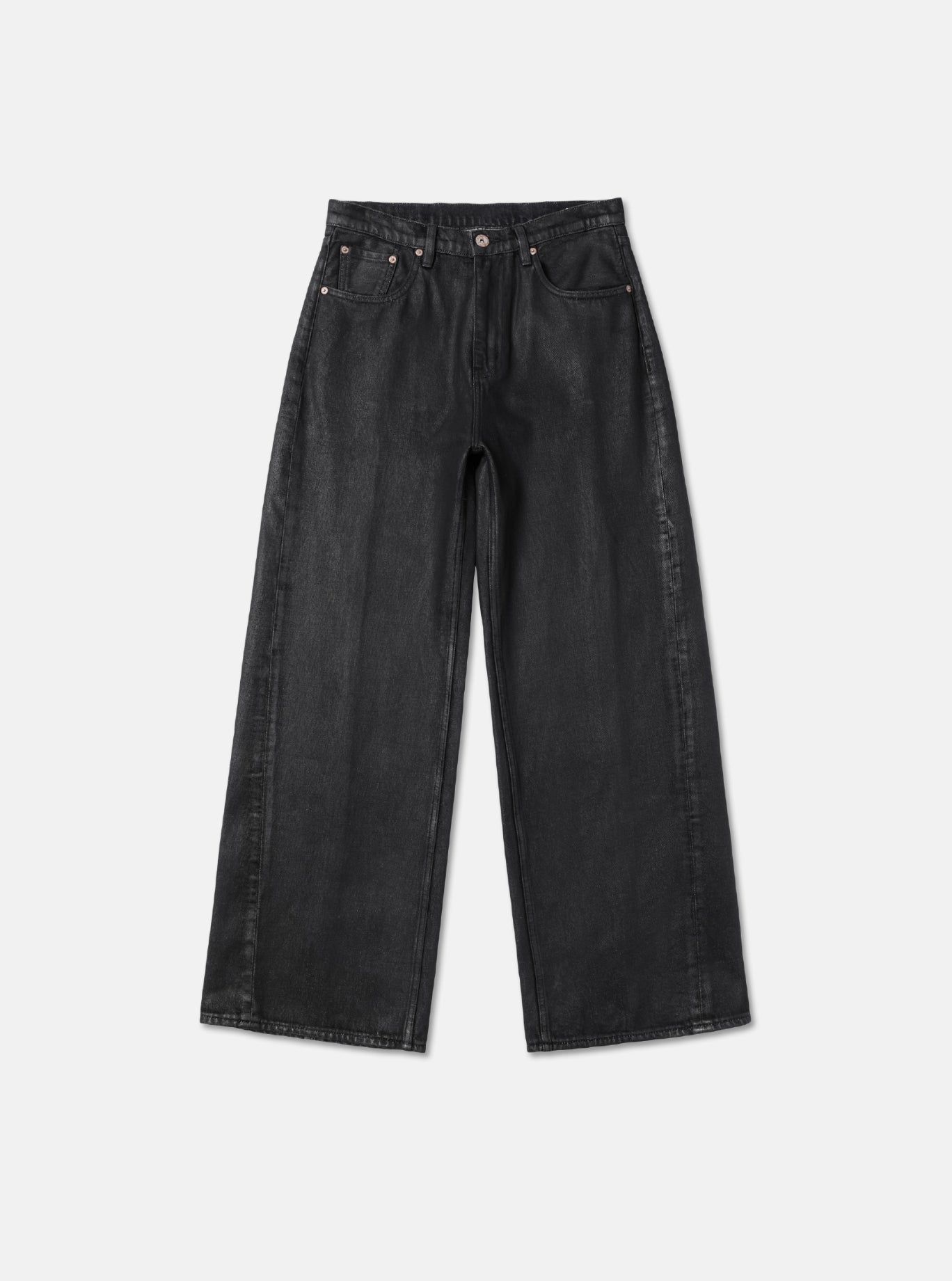 COATED WASHED STRAIGHT DENIM