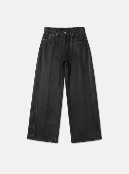 COATED WASHED STRAIGHT DENIM