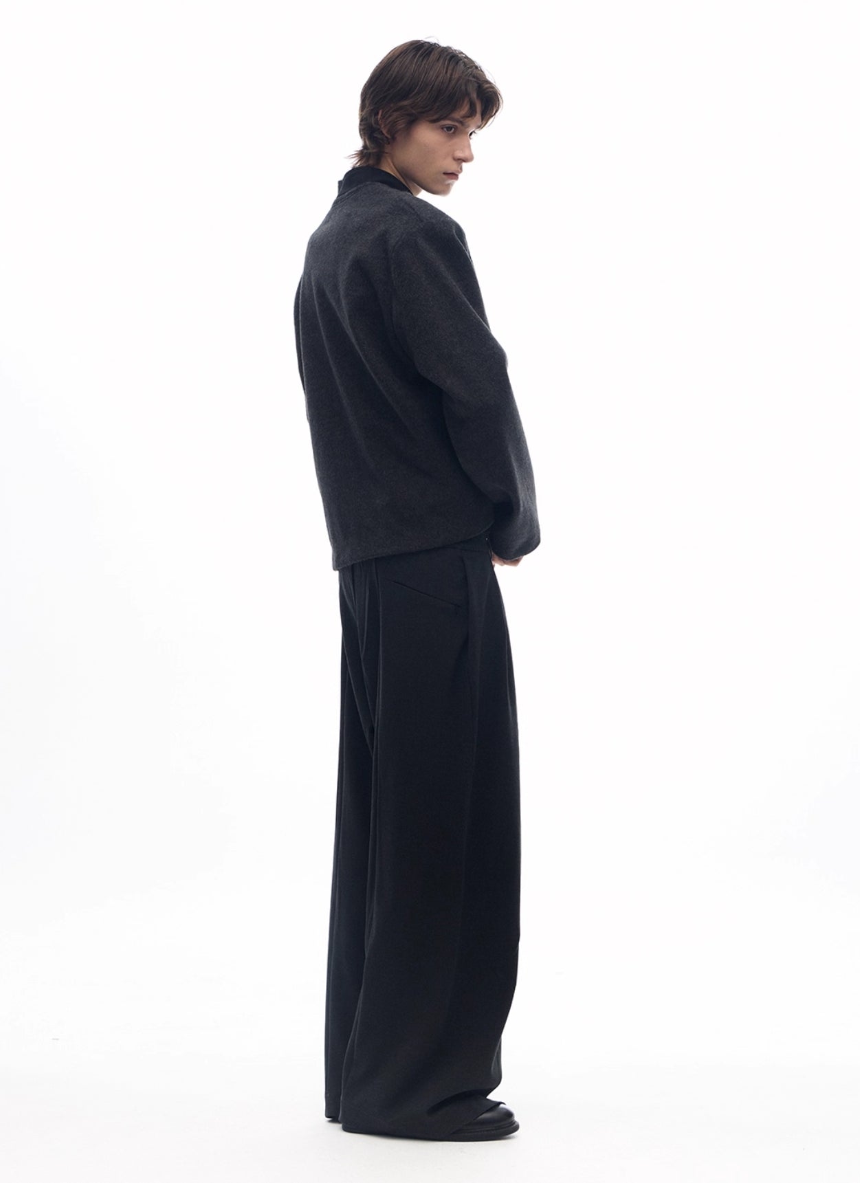 MATING PIGEON RAW EDGE DOUBLE BUTTON COAT