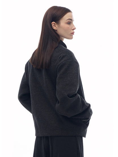 MATING PIGEON RAW EDGE DOUBLE BUTTON COAT