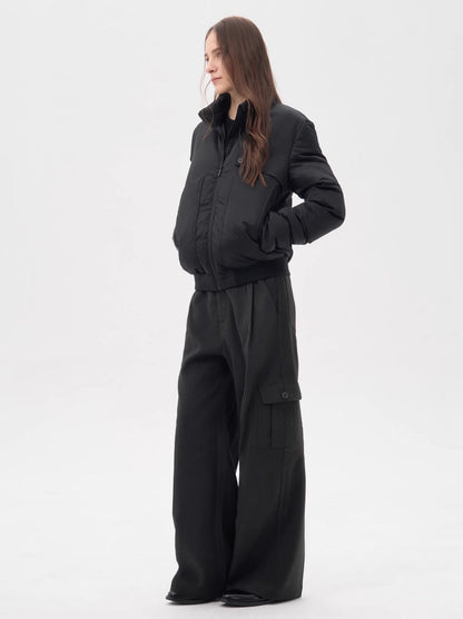ROCK GREY VANISHING POCKET A-LINE LONG PANTS