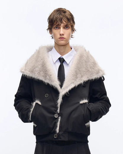 PADDED MINK WOOL BOMBER JACKET