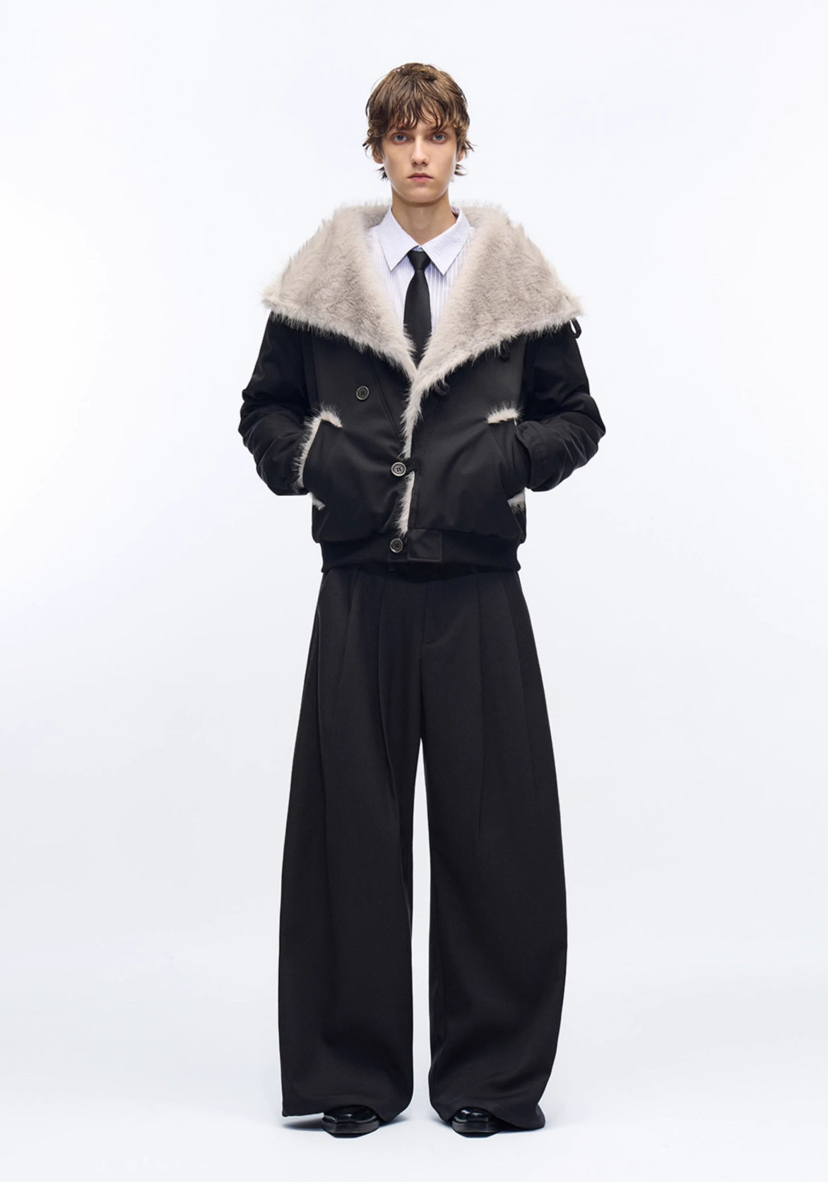 PADDED MINK WOOL BOMBER JACKET