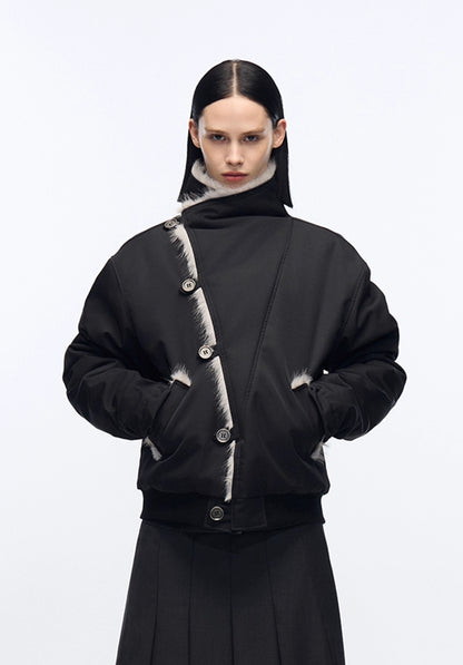 PADDED MINK WOOL BOMBER JACKET