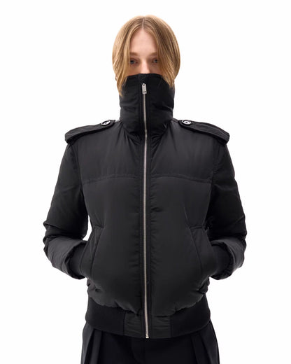 RUGGED SCARF COLLAR CARBON BLACK PUFFER