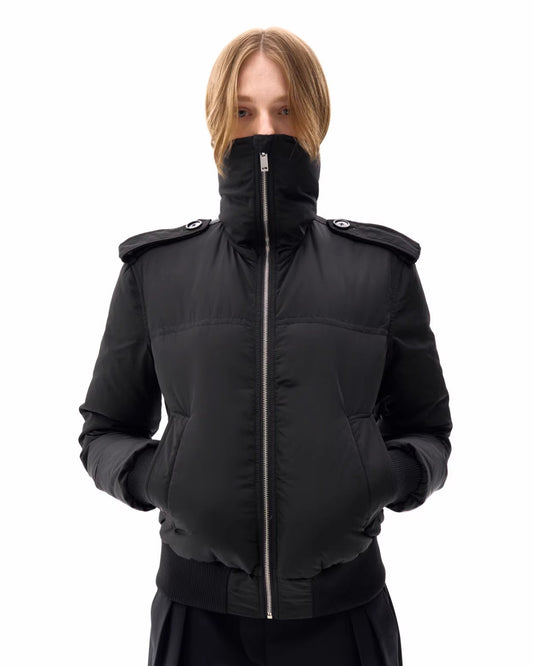 RUGGED SCARF COLLAR CARBON BLACK PUFFER