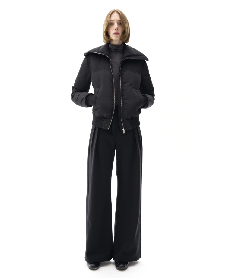 RUGGED SCARF COLLAR CARBON BLACK PUFFER