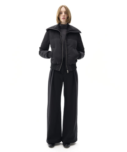 RUGGED SCARF COLLAR CARBON BLACK PUFFER