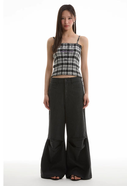 STRIPED DEFORMED SLACKS