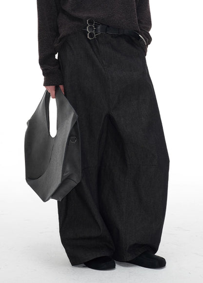 LOW CROTCH STRUCTURAL WIDE PANTS