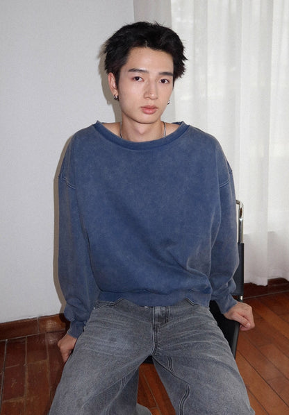 LOOSE WASHED COLOR PULLOVER