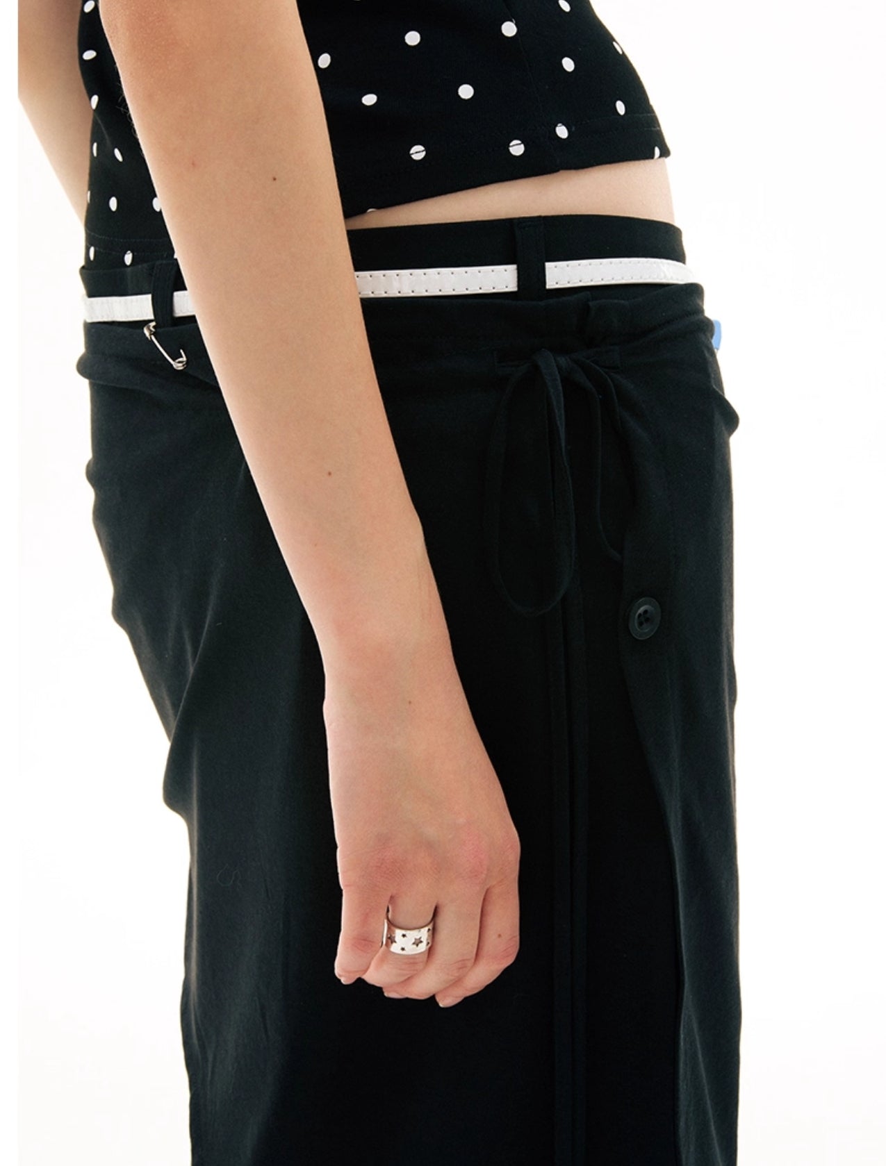 DETACHABLE SHIRRING SKIRT PANTS