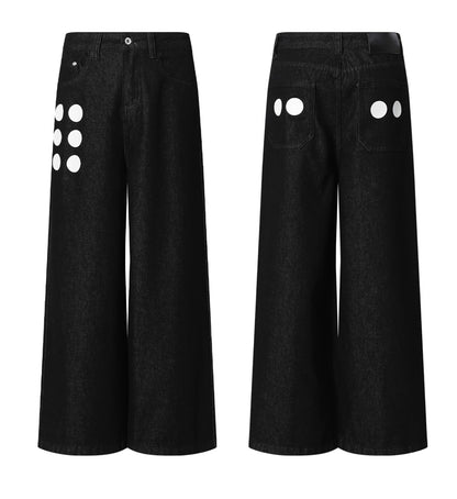 LOOSE DOT PRINT JEANS