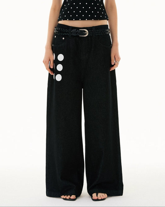 LOOSE DOT PRINT JEANS