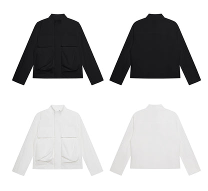 TWILL ZIP STAND COLLAR JACKET