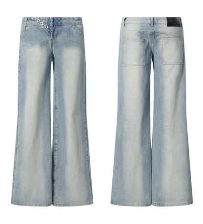 SLANT BREASTED LOW RISE JEANS