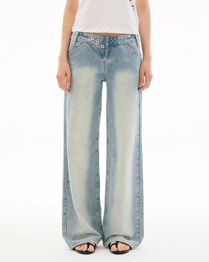 SLANT BREASTED LOW RISE JEANS
