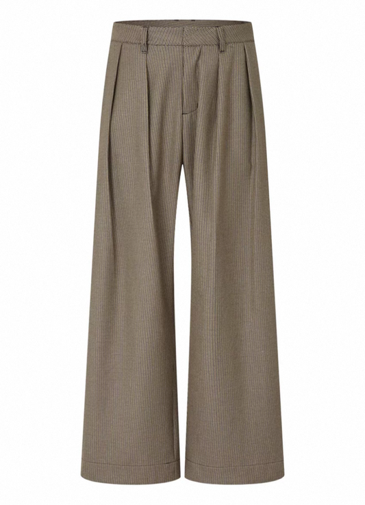 THREE-DIMENSIONAL HOUNDSTOOTH WOOL TROUSERS
