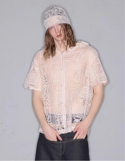 JACQUARD HOODED SUMMER SHIRT
