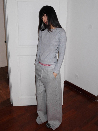 SIDE SEAM PIN PRINT SWEATPANTS