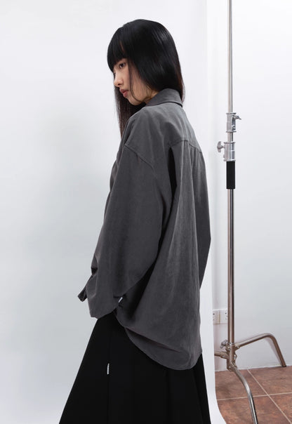 DRAWSTRING LOOSE SHIRT JACKET