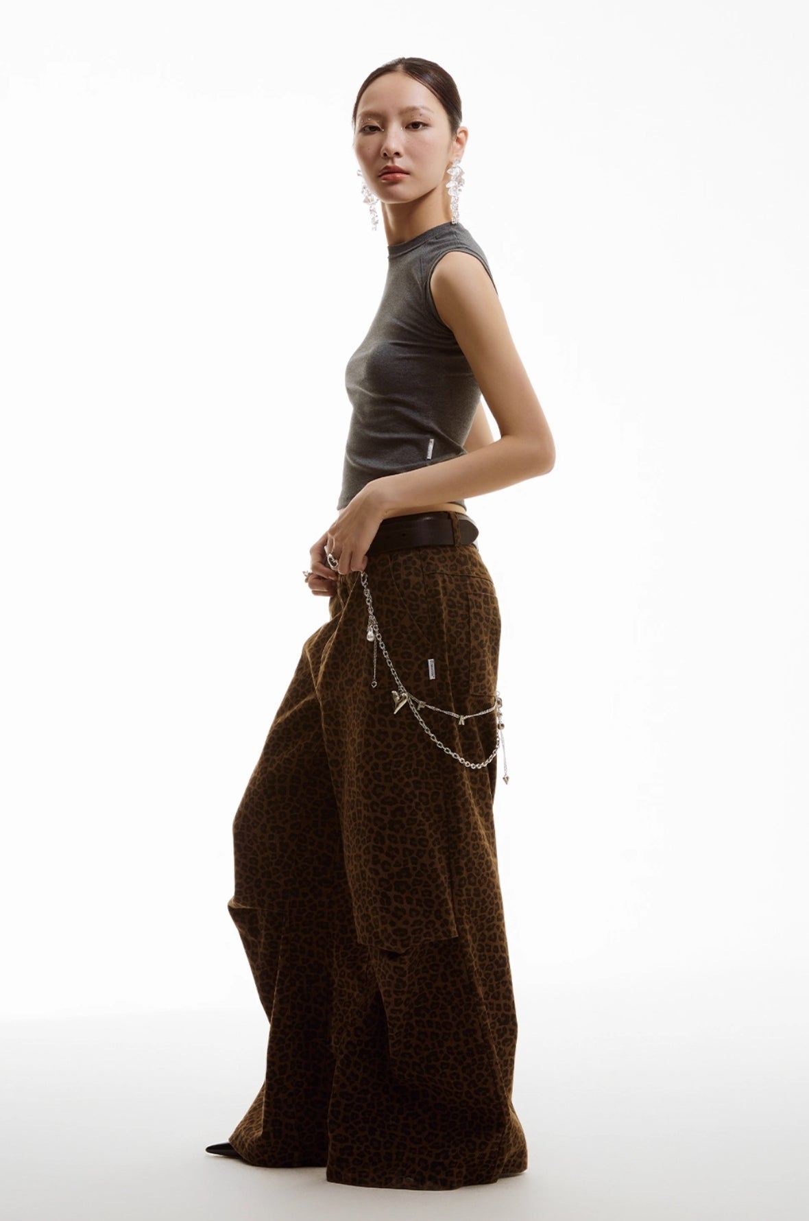 DARK LEOPARD WIDE PANTS