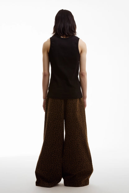 DARK LEOPARD WIDE PANTS
