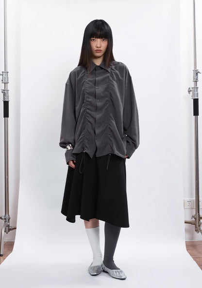 DRAWSTRING LOOSE SHIRT JACKET