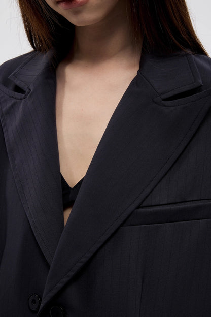 DARK STRIPE WIDE  BLAZER