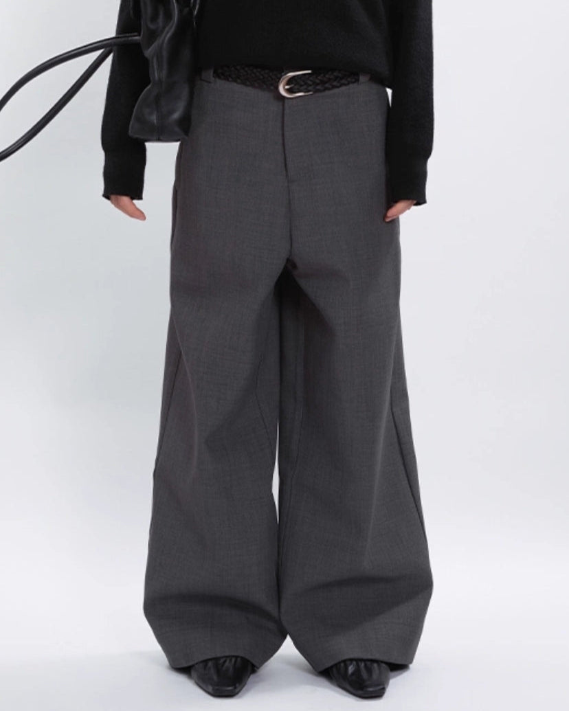 THICK TEXTURED STRAIGHT TROUSERS