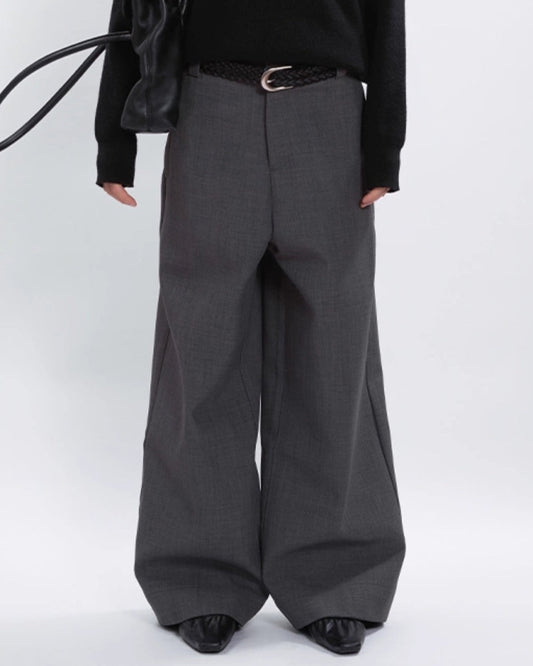 THICK TEXTURED STRAIGHT TROUSERS