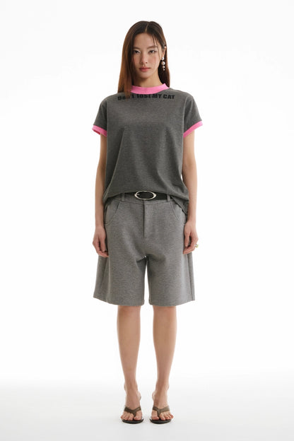 LOOSE SHOULDER CONTRAST TEE