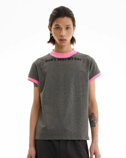 LOOSE SHOULDER CONTRAST TEE
