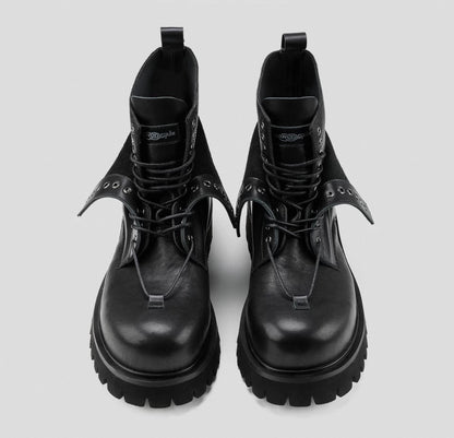 DOUBLE UPPER LEATHER BOOTS