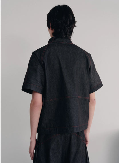 RED LINE RAW DENIM SHIRT