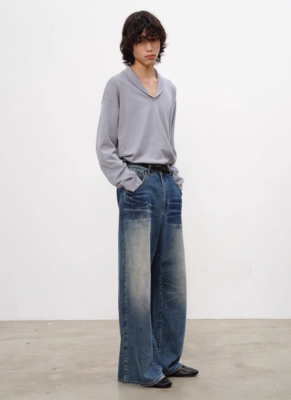 BLUE RIPPLE STRAIGHT DENIMS
